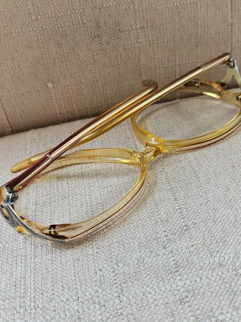 Vintage Smoke Women Eyeglasses Frame Brown/Tan Eyewear Glasses Frame only - Picture 7 of 12